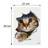 Cats Dog 3D Wall Sticker Waterproof