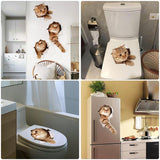 3D Cats Toilet Stickers