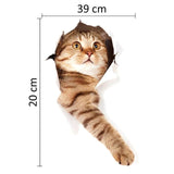 3D Cats Toilet Stickers