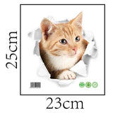 3D Cats Toilet Stickers